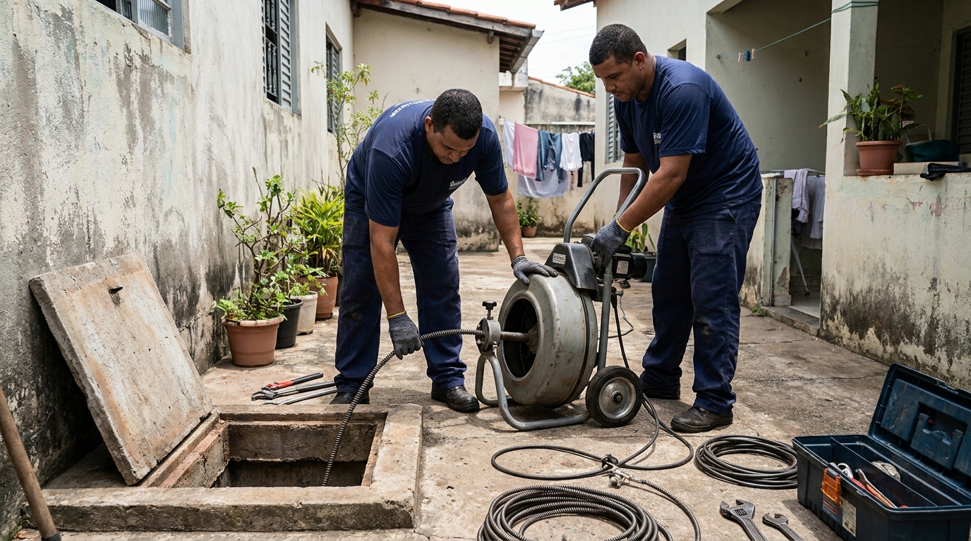 Desentupimento de Coluna Sanitária em Rio Verde‑GO